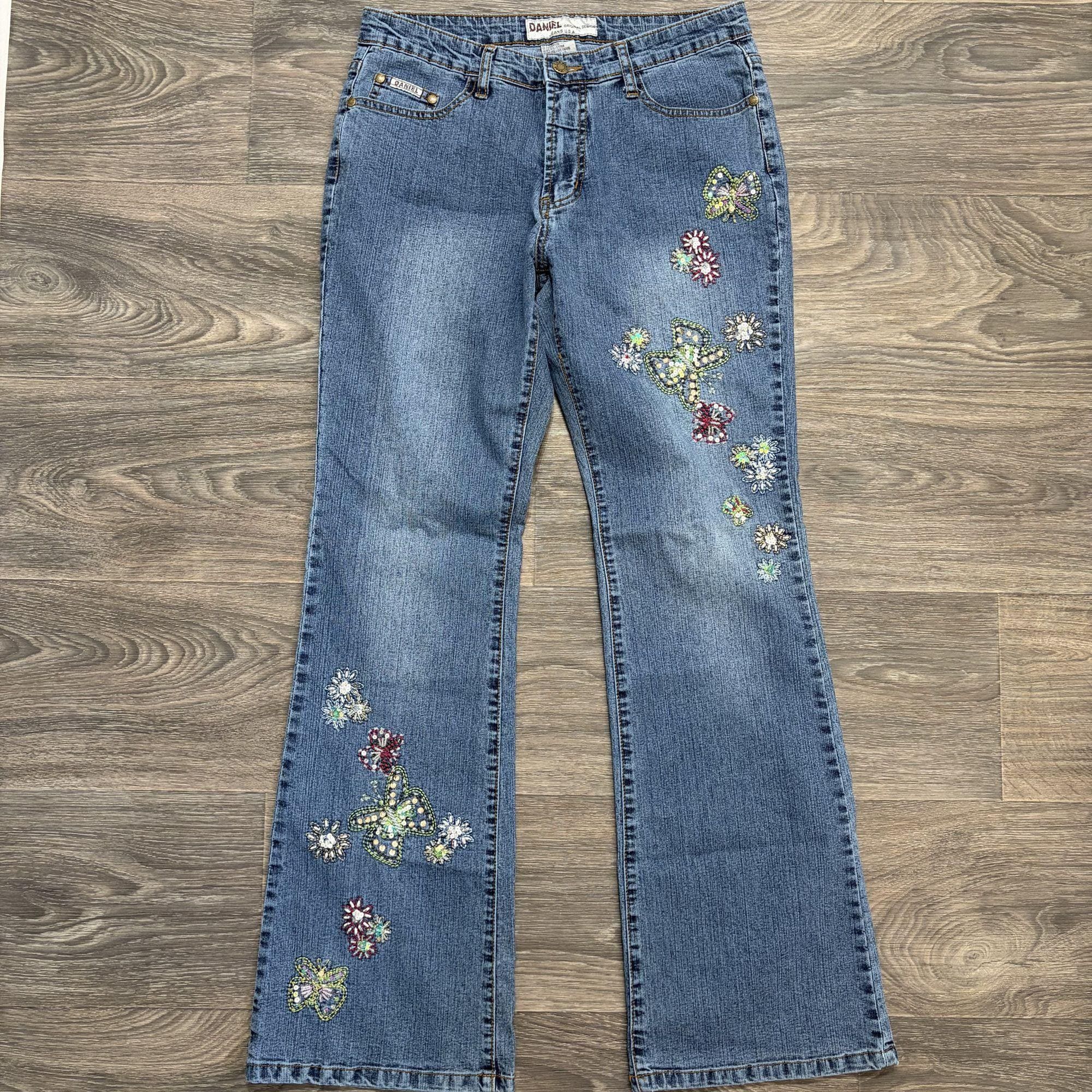 Embroidered Jeans 00 - Etsy