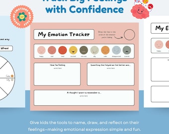 Feelings Tracker for Kids, Daily Emotion Check-In Printable, SEL Worksheet, Feelings Chart, School Counselor, Calm Down Corner