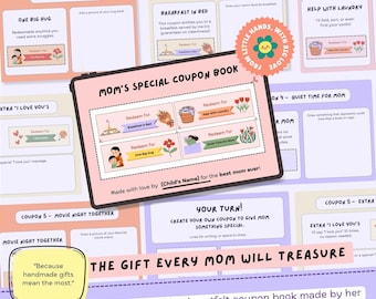 Libro de cupones para el Día de la Madre para niños: Regalo para completar y hacer tú mismo (PDF editable)