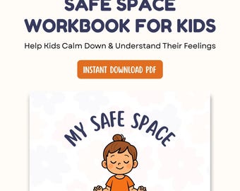 Cuaderno de trabajo imprimible "Mi espacio seguro" para niños / Actividad de aprendizaje socioemocional para la regulación emocional / Recurso de terapia y asesoramiento / Hoja de trabajo para calmarse