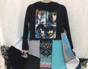 Beatles vintage ruffle duster jacket with lace trim