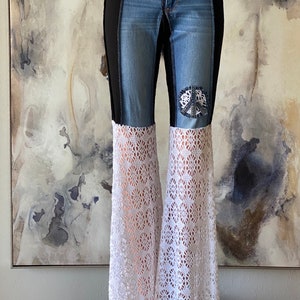 Twiggy Crochet/Lace Bell Bottom Jeans image 8