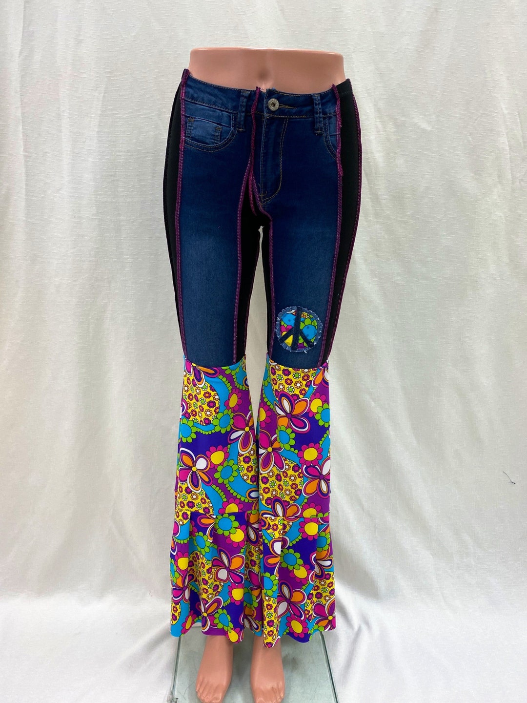 Mama Mia Retro Bell Bottom Jeans - Etsy