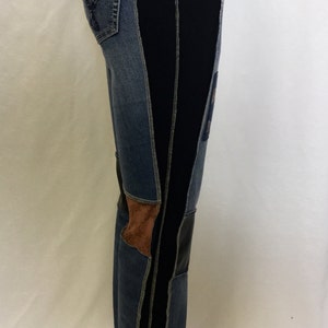 Leather and Lace Patch Jeans / One of a Kind Jeans / Custom - Etsy
