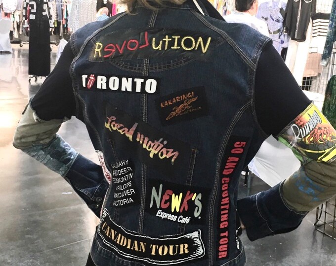 Patcheork Denim Jacket - Etsy