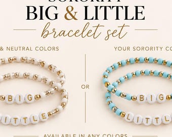 Conjunto de pulseras personalizadas para hermandad Big Little