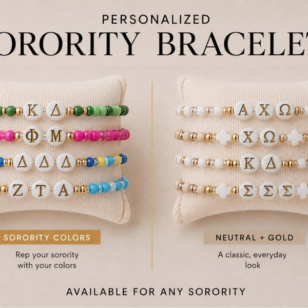 Personalized Sorority Bracelet | Custom Greek Letter Bracelet | Big Little Gift