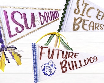 Personalized College Bound Felt Pennant | Graduation Party Decor, Photo Prop