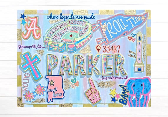 Custom Hand-Painted College Canvas Painting | Preppy Dorm Room Decor