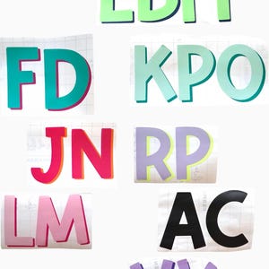 Custom Double Layer Initial Decal | Personalized Vinyl Letters | Block Shadow Monogram Sticker