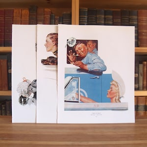 Three large Norman Rockwell magazine cover prints - Free US Shipping