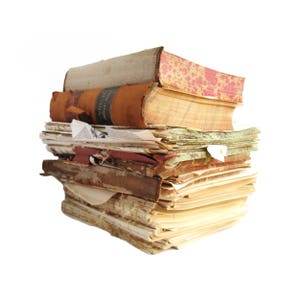 Bulk lots of antique paper saved from disbound books - Free US Shipping