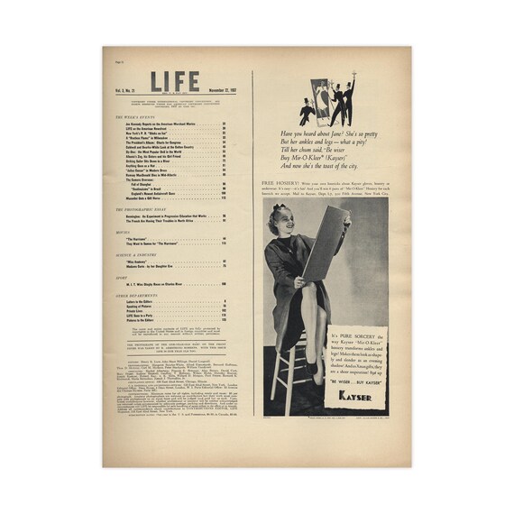 Life Magazine: November 22, 1937 - One Year Anniversary Issue