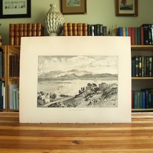 Bay Of Acre - From Haifa - antique engraving print from the 1890 book &quot;The Picturesque Mediterranean&quot; - Free US Shipping