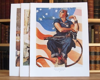 Three large Norman Rockwell magazine cover prints - Free US Shipping