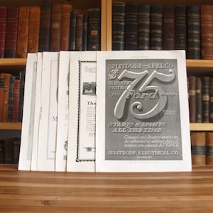 Sammlung von acht Automobilwerbung aus Zeitschriften aus den 1910er Jahren - kostenloser US-Versand
