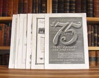 Colección de ocho anuncios de automóviles de revistas de la década de 1910 - Envío gratuito a EE. UU.
