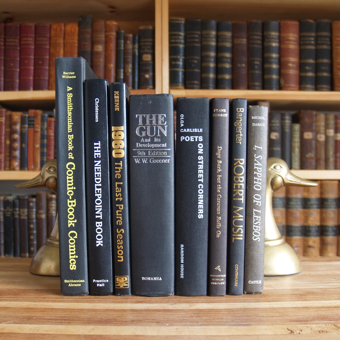 Collection of Eight Hardcover Books in Black Bindings - Free US ...