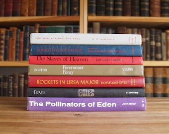 Collection of seven science fiction and fantasy hard cover books from the 1960s - 1980s - Free US Shipping