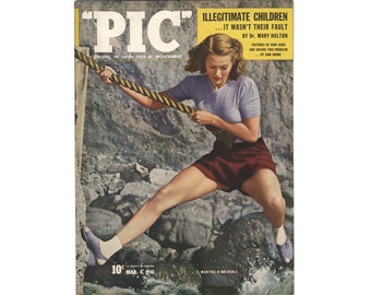 PIC Magazine - March 4, 1941 issue - Hollywood, Broadway, Sports, WWII - Free US Shipping