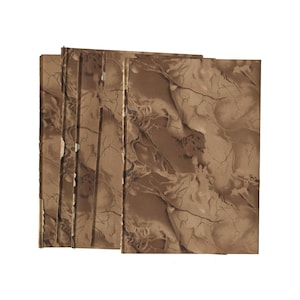 Five sheets of matching antique marbled endpapers,  6.5 x 9 inches - Free US Shipping