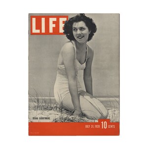 Life Magazine - July 31, 1939 - Diana Barrymore cover, fashion, WWII and great vintage advertisements - Free US Shipping