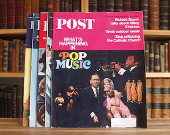 Five vintage issues of The Saturday Evening Post magazine from the 1960s - Free US Shipping