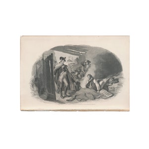 Washington at Valley Forge - antique engraving from disbound 1868 book - Free US Shipping