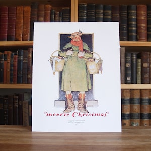 Three large Norman Rockwell Christmas-themed magazine cover prints - Free US Shipping