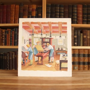 Impressão vintage colorida de 10 x 11 polegadas recuperada do livro infantil de 1943 &quot;A história dos holandeses da Pensilvânia&quot; - frete grátis nos EUA