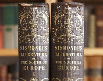 Literature of the South of Europe - antique two volume set from 1848 - Free US Shipping