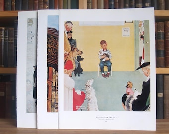 Three large Norman Rockwell magazine cover prints - Free US Shipping