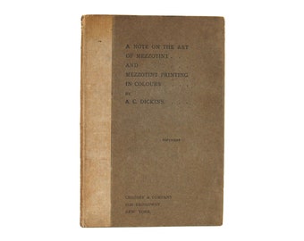A Note on the Art of Mezzotint and Mezzotint Printing in Colours - antique illustrated art reference - Free US Shipping