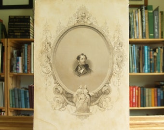 Portrait von Thomas Moore - antike Gravur aus disbound 1879 Buch - Versandkostenfrei