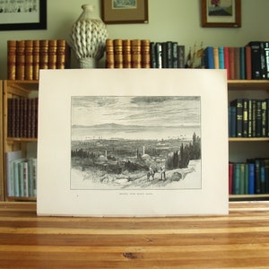 Smyrna From Mount Pagus - antique engraving print from the 1890 book &quot;The Picturesque Mediterranean&quot; - Free US Shipping