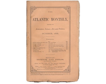 The Atlantik Monthly - antike Literatur, Kunst und Politik Magazin von 1868 - Kostenloser US Versand