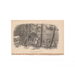 Going Into Winter Quarters - antique print from 1869 Civil War memoir &quot;In Hospital and Camp&quot; - Free US Shipping