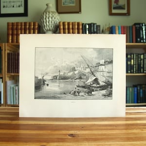 Bastia - antique engraving print from the 1890 book &quot;The Picturesque Mediterranean&quot; - Free US Shipping