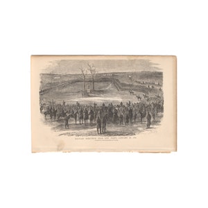 Military Execution, 1865 - antique print from 1869 Civil War memoir &quot;In Hospital and Camp&quot; - Free US Shipping