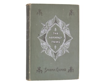 The Heavenly Twins - decorative antique novel by Sarah Grand from 1893 - Free US Shipping