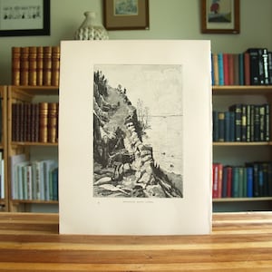 Descending Mount Carmel - antique engraving print from the 1890 book &quot;The Picturesque Mediterranean&quot; - Free US Shipping