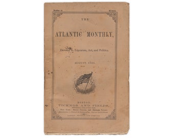 The Atlantik Monthly - antike Literatur, Kunst und Politik Magazin von 1863 - Kostenloser US Versand