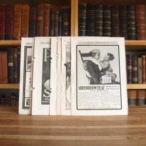 Ten pages of antique advertisements from 1900s magazines - Free US Shipping