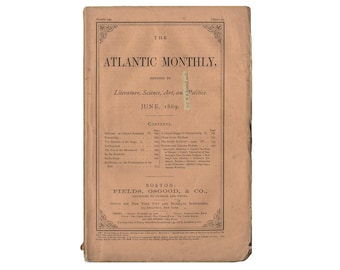 The Atlantic Monthly - antiek tijdschrift voor literatuur, kunst en politiek uit 1869 - gratis Amerikaanse verzending