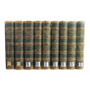 The Works of Henry Fielding - antiquarian 10 volume matched leather bound set, limited edition - Free US Shipping