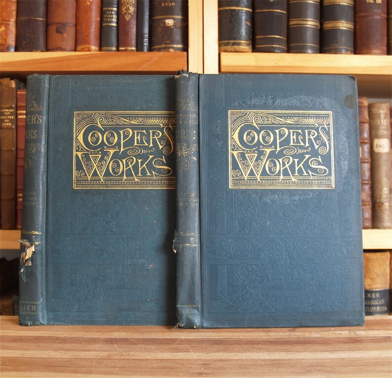 May include: Two blue hardcover books with gold lettering on the spine and front cover. The books are titled "Coopers Works".
