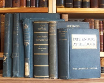 Collection of antique decorative book boards / covers in shades of green - Free US Shipping