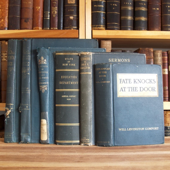 Collection of antique decorative book boards / covers in shades of green - Free US Shipping