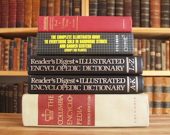 Five large hardcover reference books, dictionary, encyclopedia, etc. - Free US Shipping