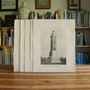 Collectie van tien originele prenten met monumenten uit de Burgeroorlog uit 1902 - Gratis VERZENDING